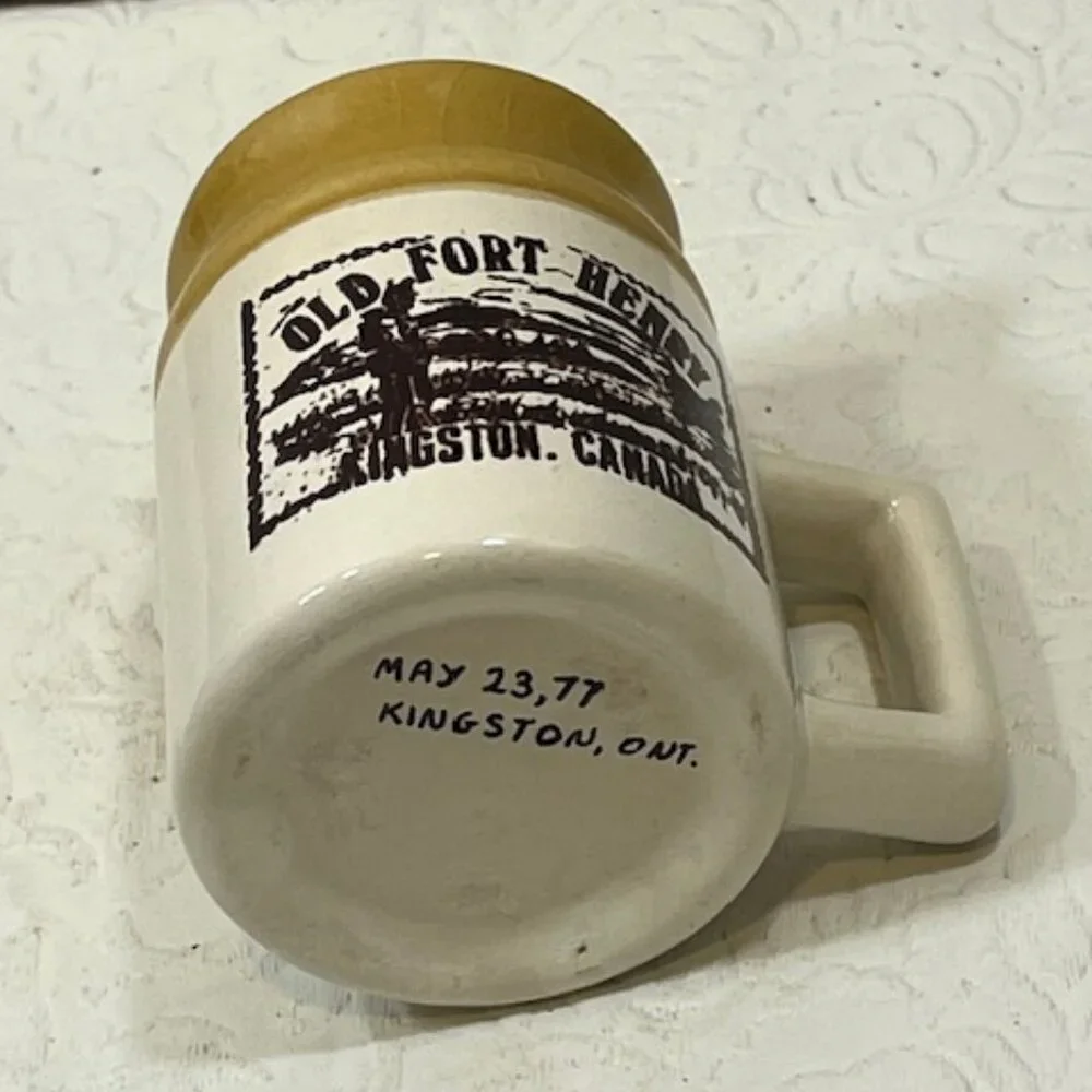 VTG Old Fort Henry Kingston, Canada 3 oz Trappers Mini Ceramic Shot Mug 3